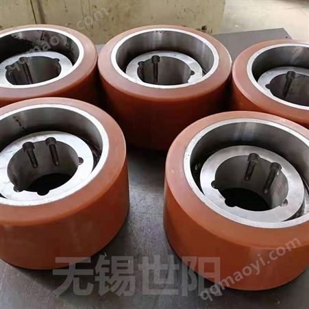 110金属包胶加工 耐磨不脱胶 开模非标定制聚氨酯轮各类包胶轮