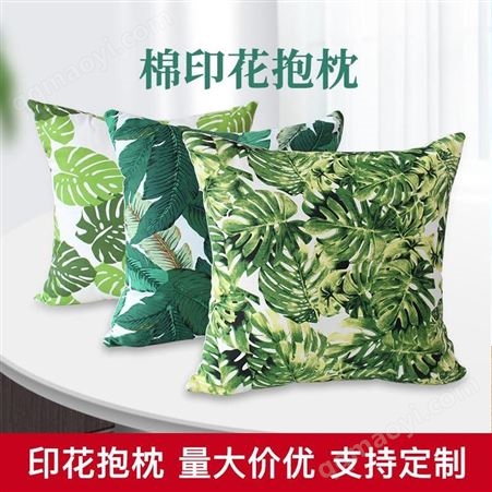 纯棉印花抱枕 数码印花抱枕 水彩腰靠抱枕套 几何抱枕沙发靠垫 千畅米纺织